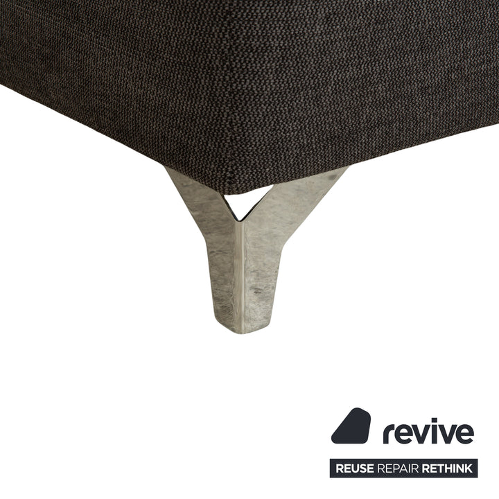 Canapé d'angle en tissu Musterring avec tabouret gris, canapé à fonctions manuelles et électriques