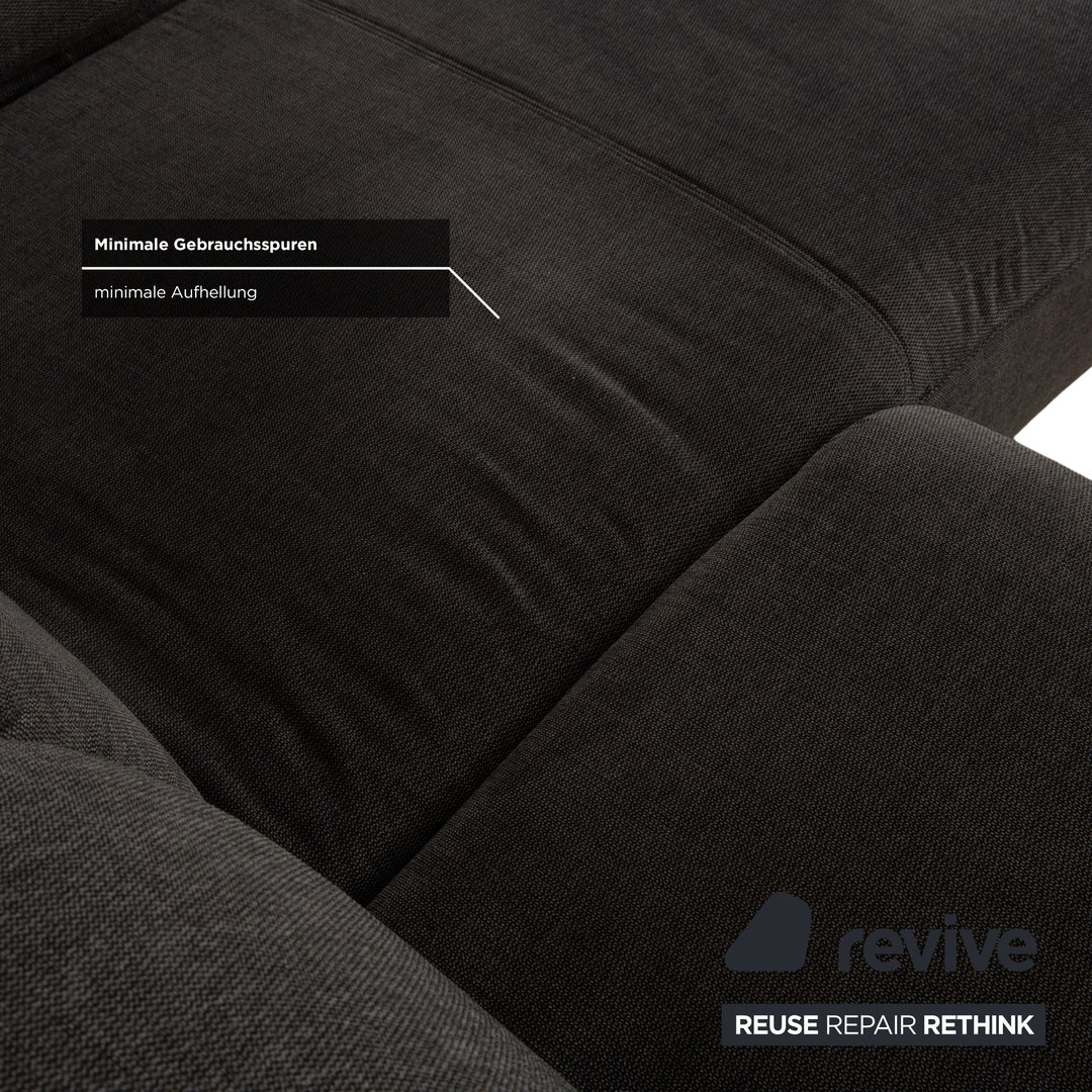Musterring Stoff Ecksofa inkl. Hocker Grau manuelle u. elektrische Funktion Sofa Couch