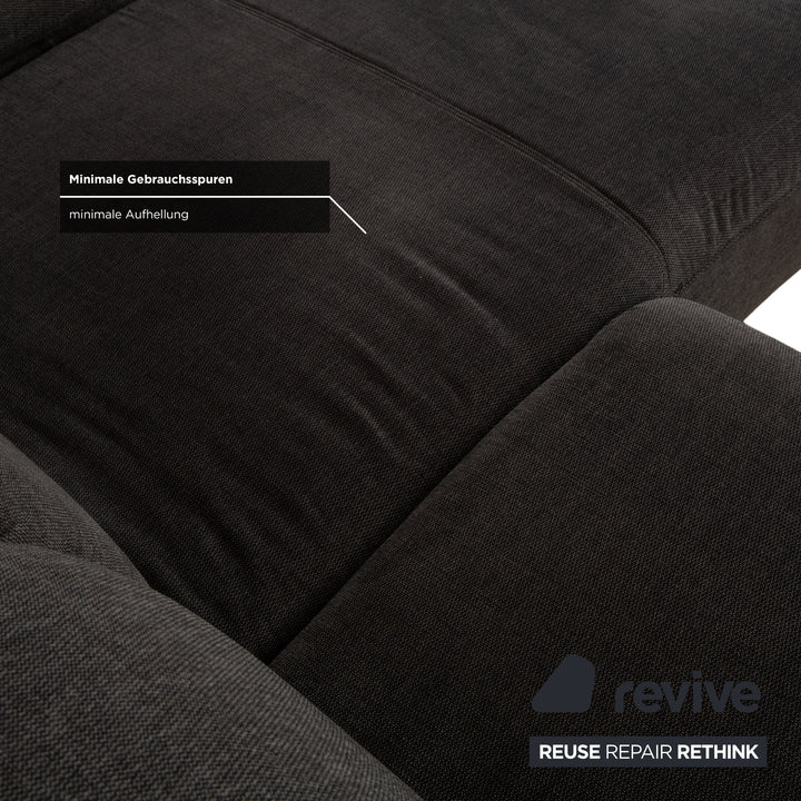 Musterring Stoff Ecksofa inkl. Hocker Grau manuelle u. elektrische Funktion Sofa Couch