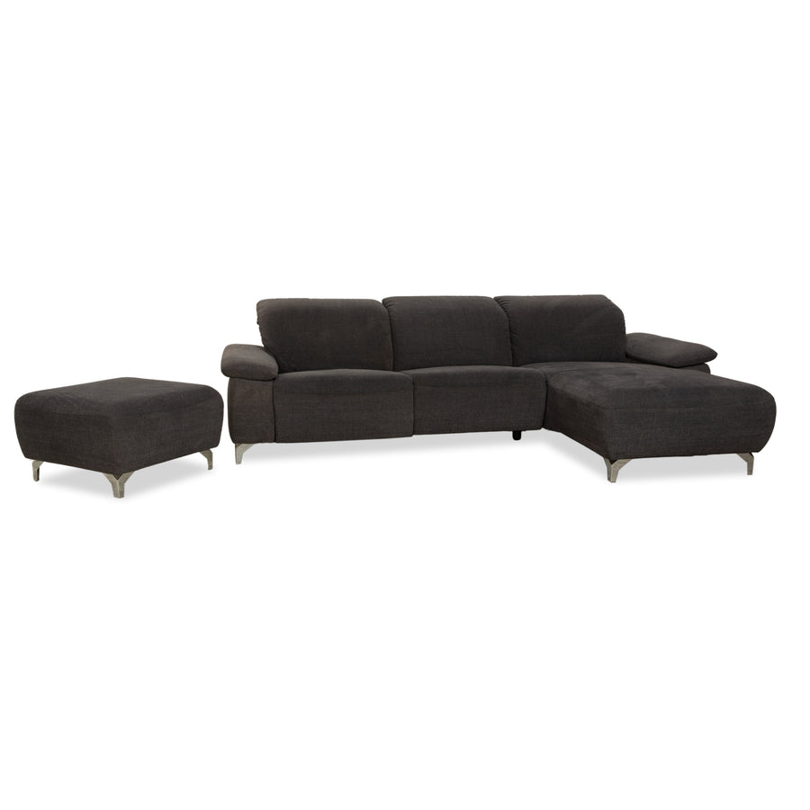 Musterring Stoff Ecksofa inkl. Hocker Grau manuelle u. elektrische Funktion Sofa Couch