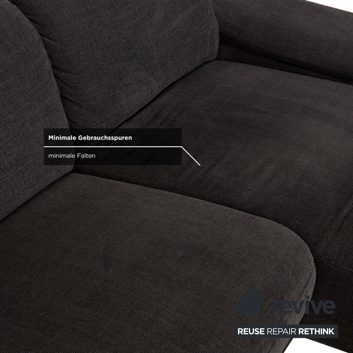 Musterring Stoff Ecksofa inkl. Hocker Grau manuelle u. elektrische Funktion Sofa Couch