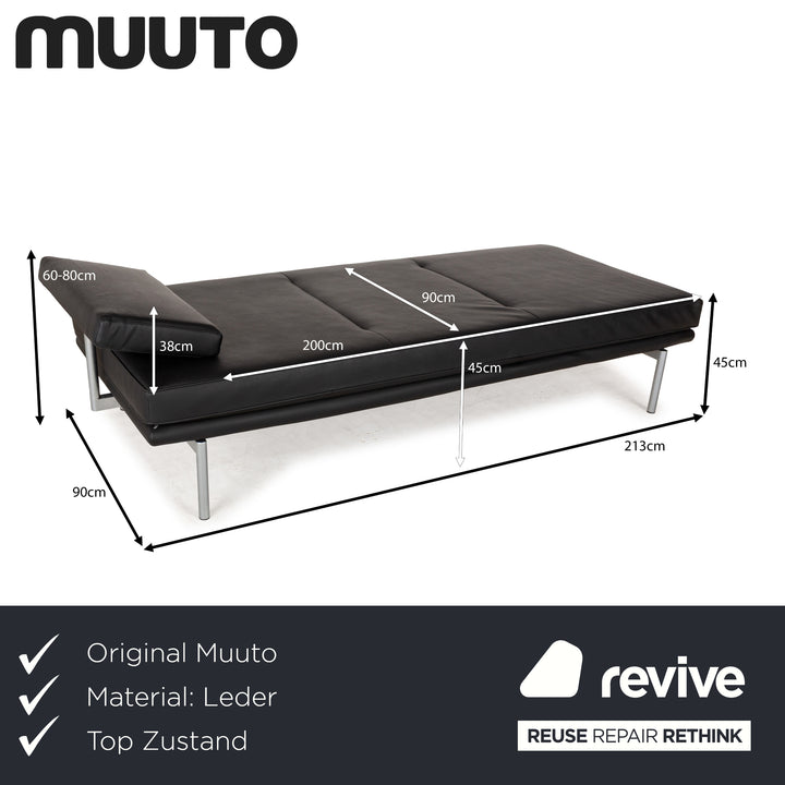 Muuto Outline Leather Lounger Black manual function
