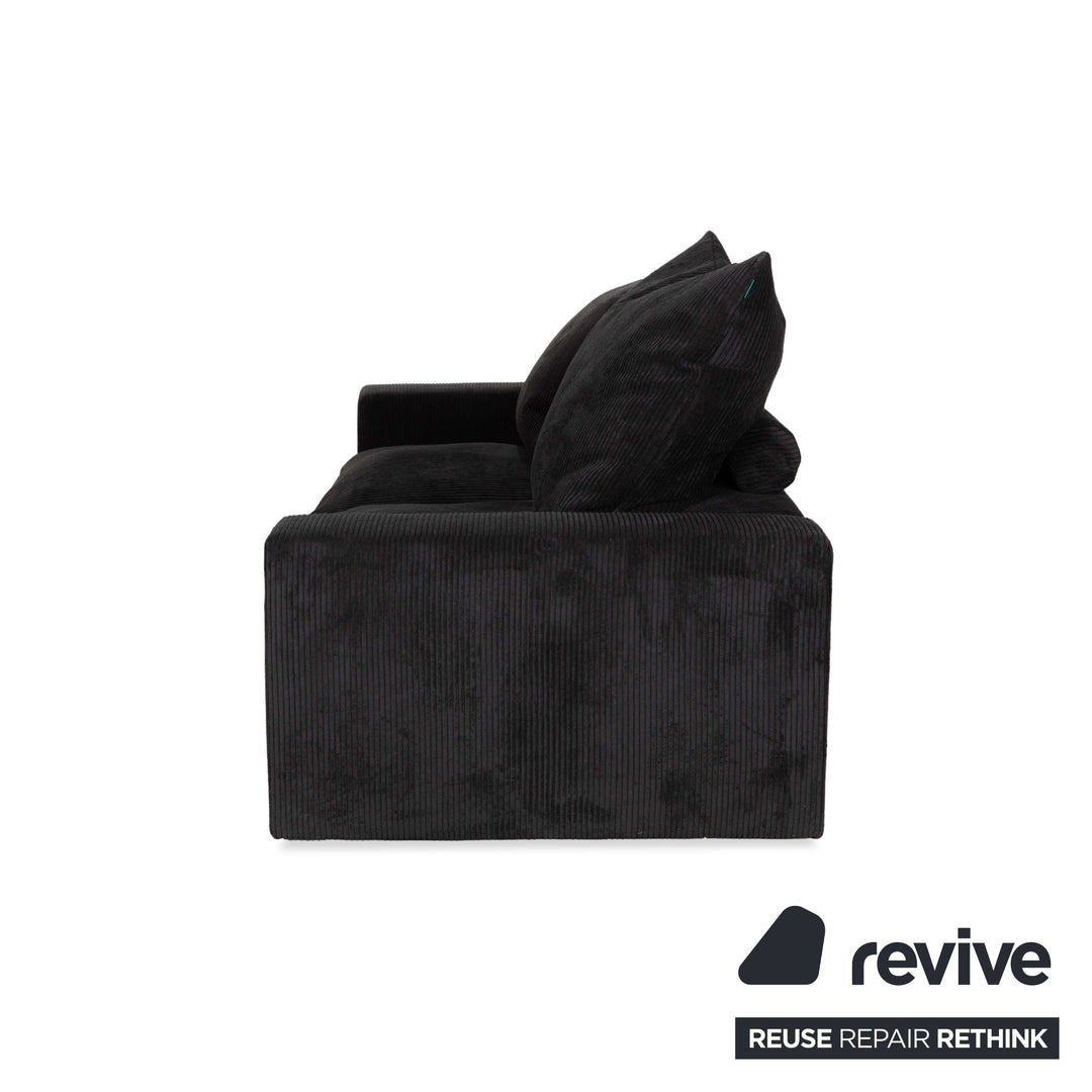 Canapé quatre places en tissu noir MYCS FLAYR