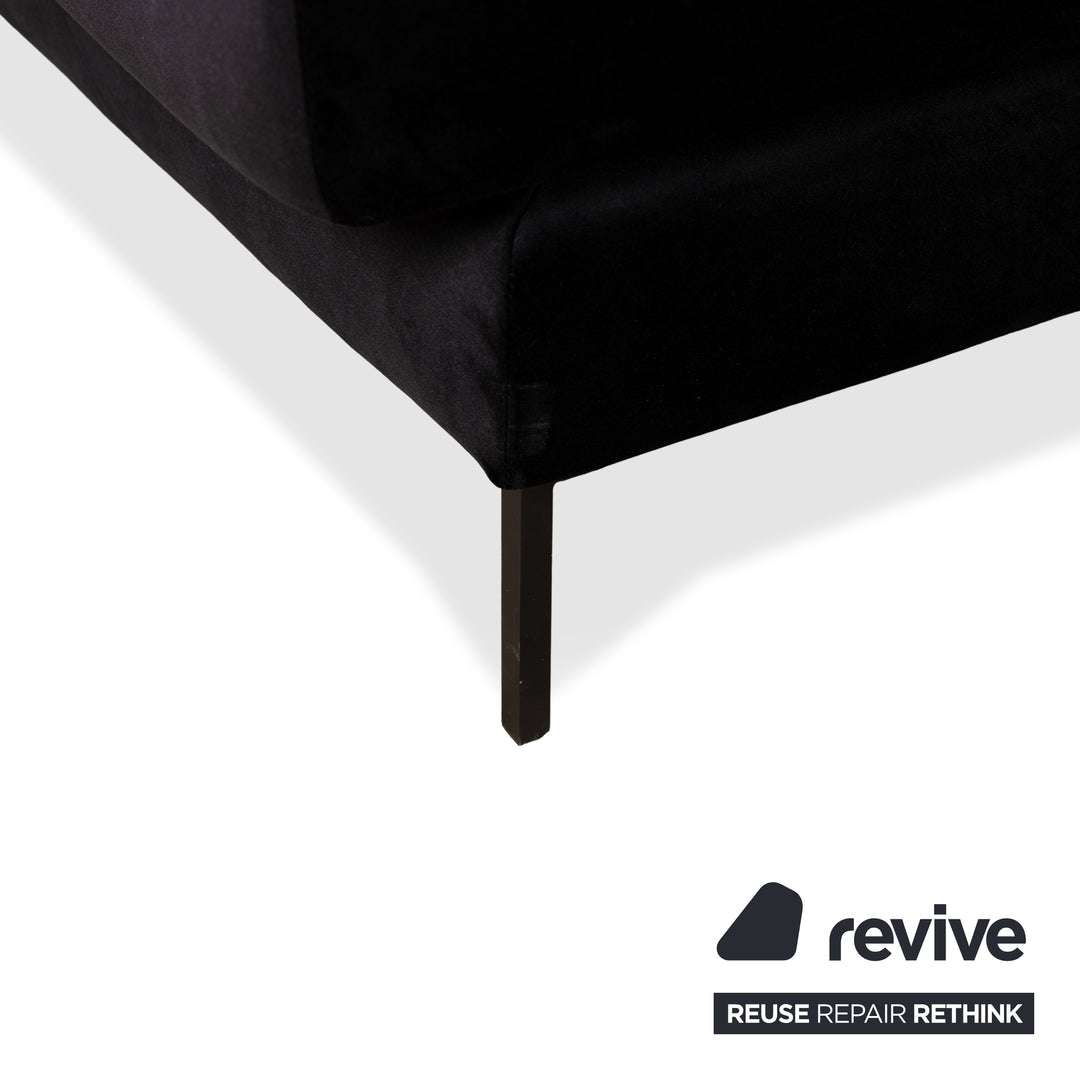 MYCS TYME Canapé d'angle en tissu Récamiere Droit Canapé Noir