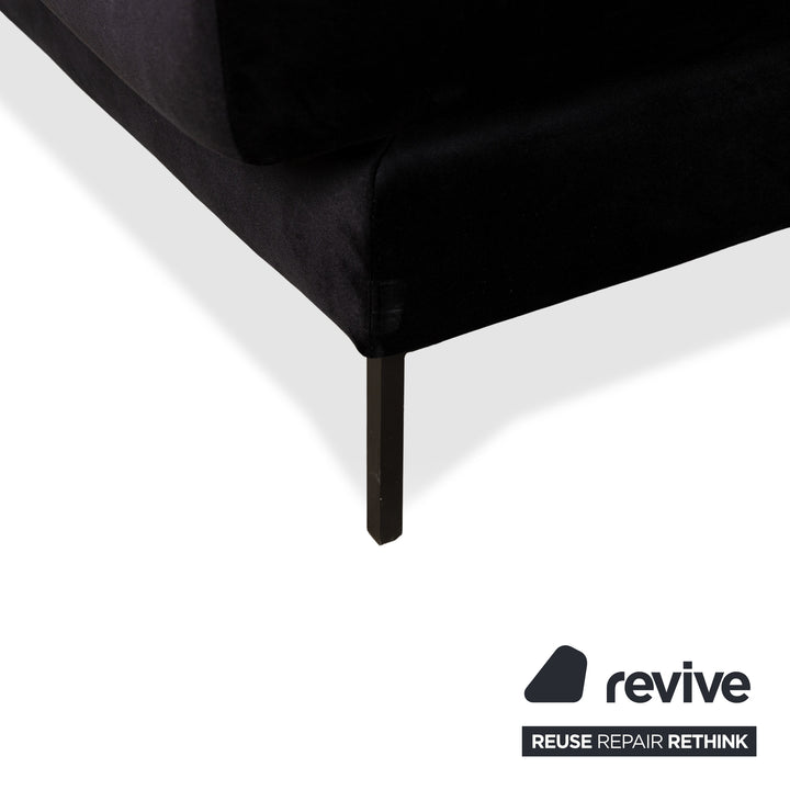 MYCS TYME Canapé d'angle en tissu Récamiere Droit Canapé Noir