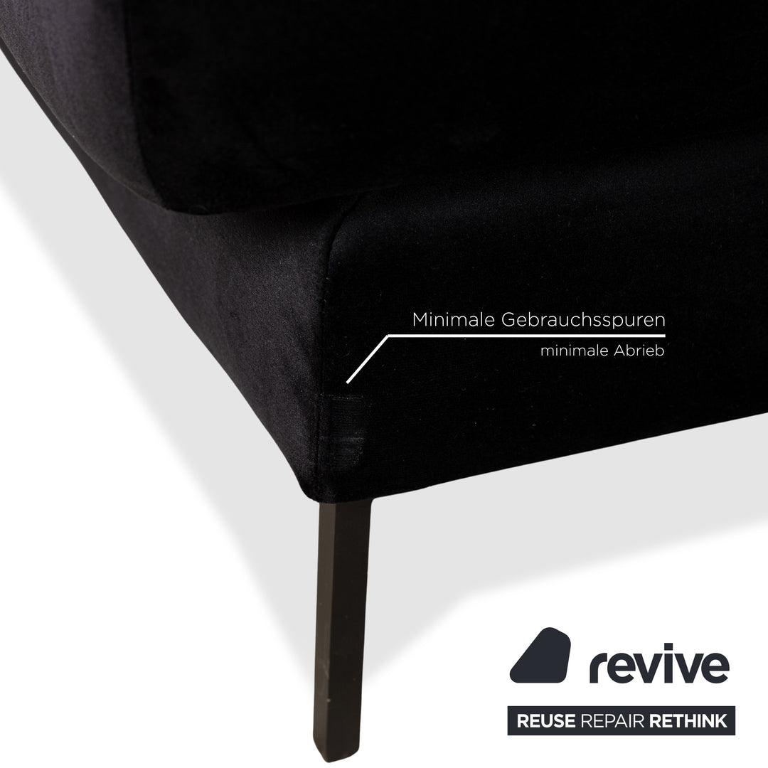 MYCS TYME Canapé d'angle en tissu Récamiere Droit Canapé Noir