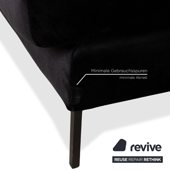 MYCS TYME Canapé d'angle en tissu Récamiere Droit Canapé Noir