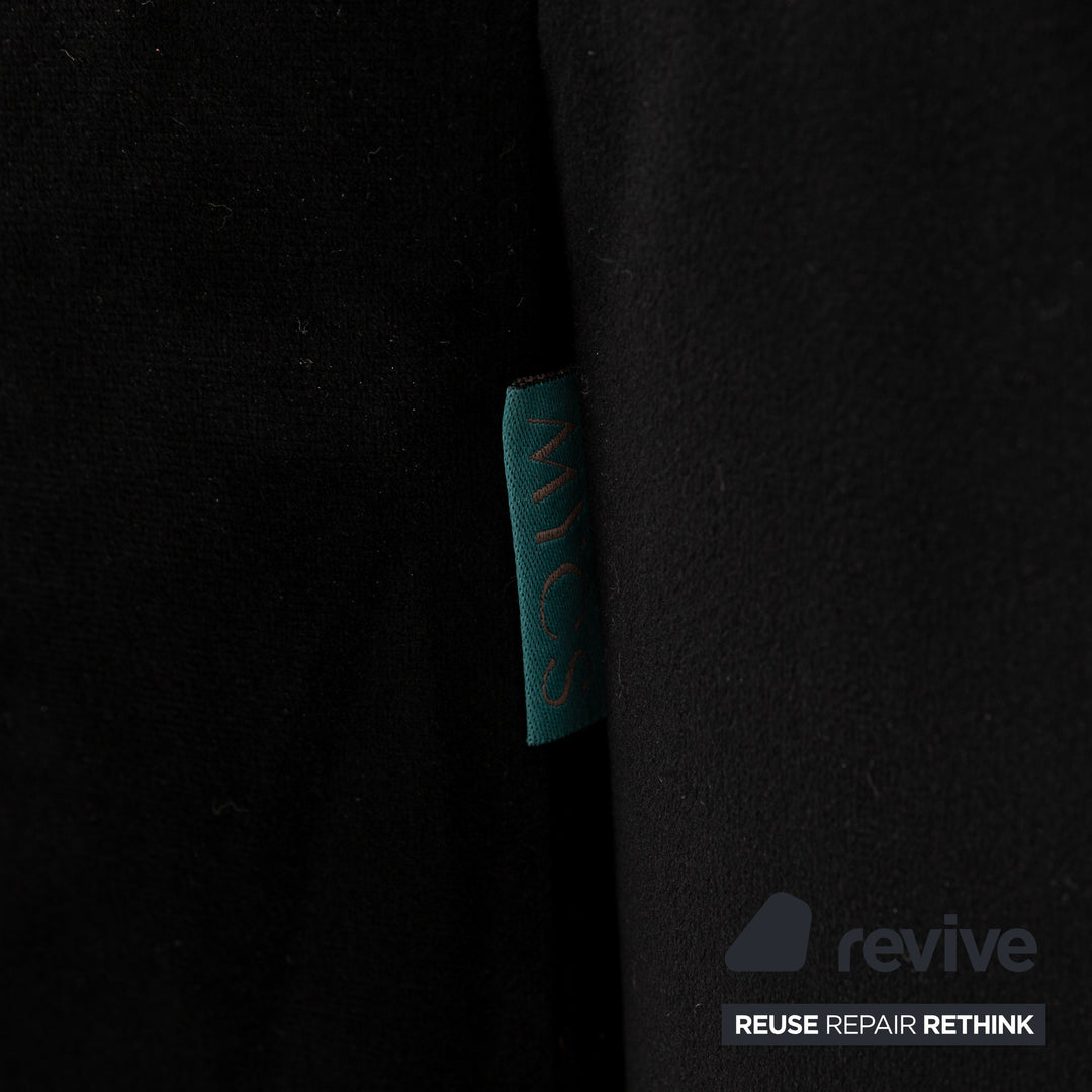 MYCS TYME Canapé d'angle en tissu Récamiere Droit Canapé Noir