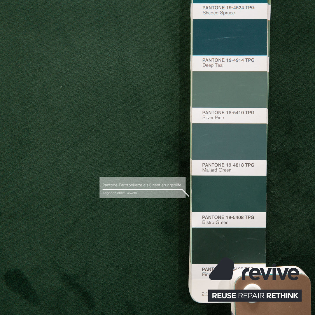 MYCS TYME Fabric Three Seater Green Sofa Couch