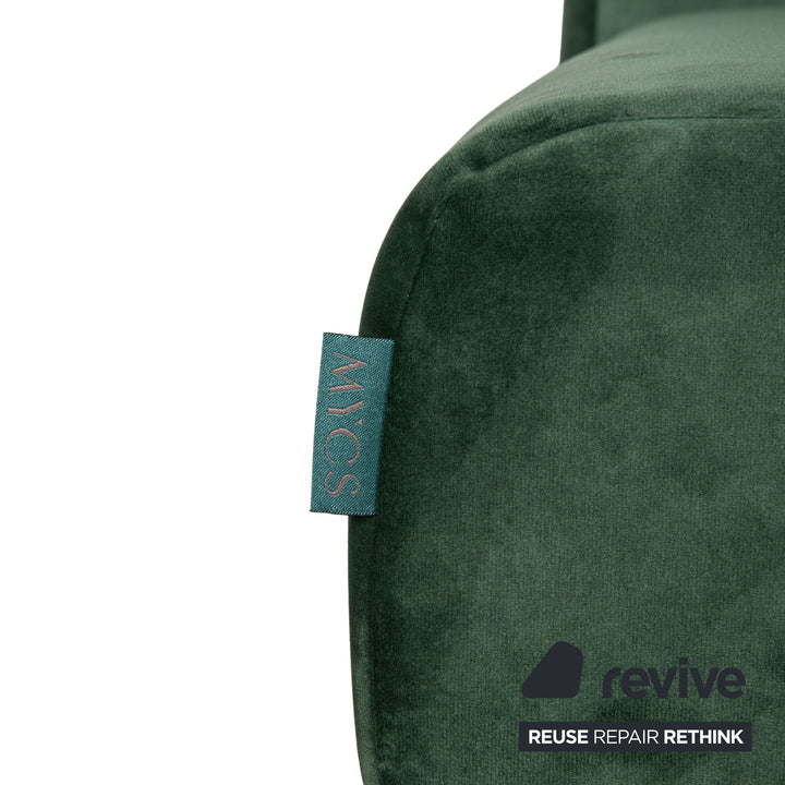 MYCS TYME Fabric Three Seater Green Sofa Couch