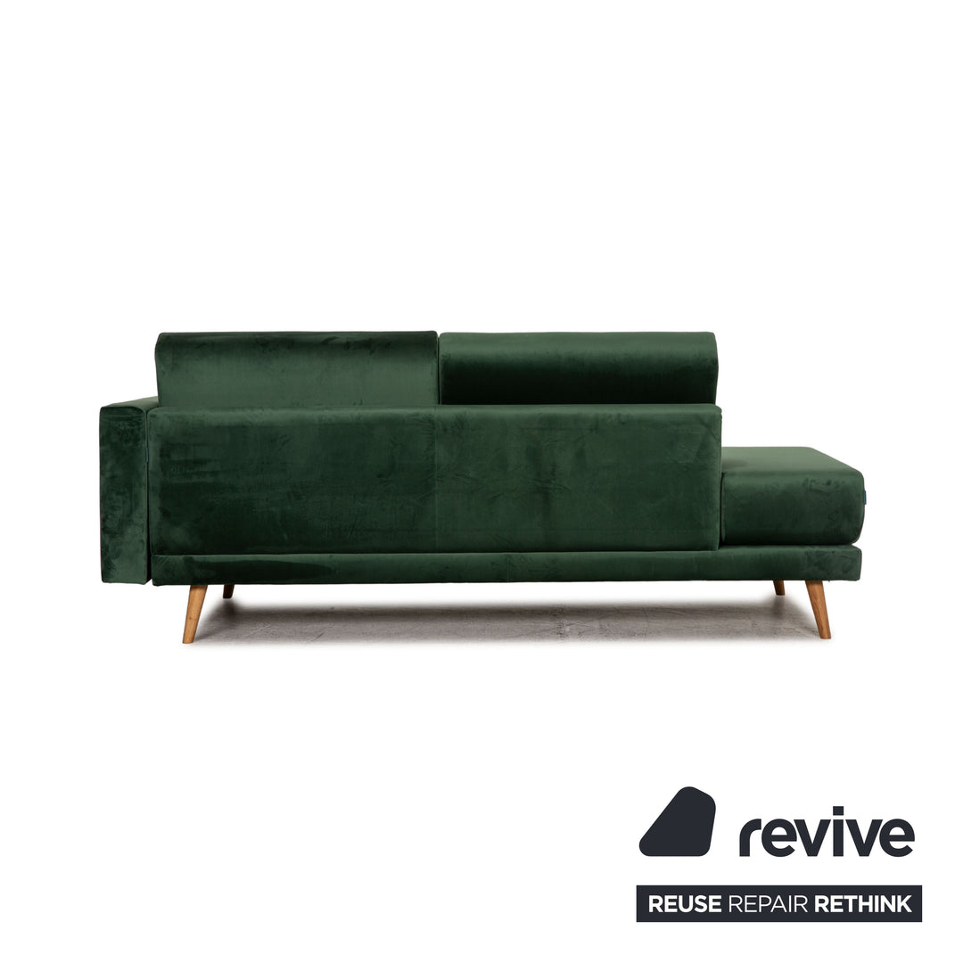 MYCS TYME Fabric Three Seater Green Sofa Couch