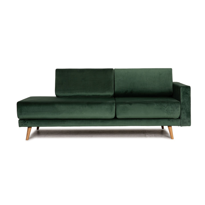 MYCS TYME Fabric Three Seater Green Sofa Couch