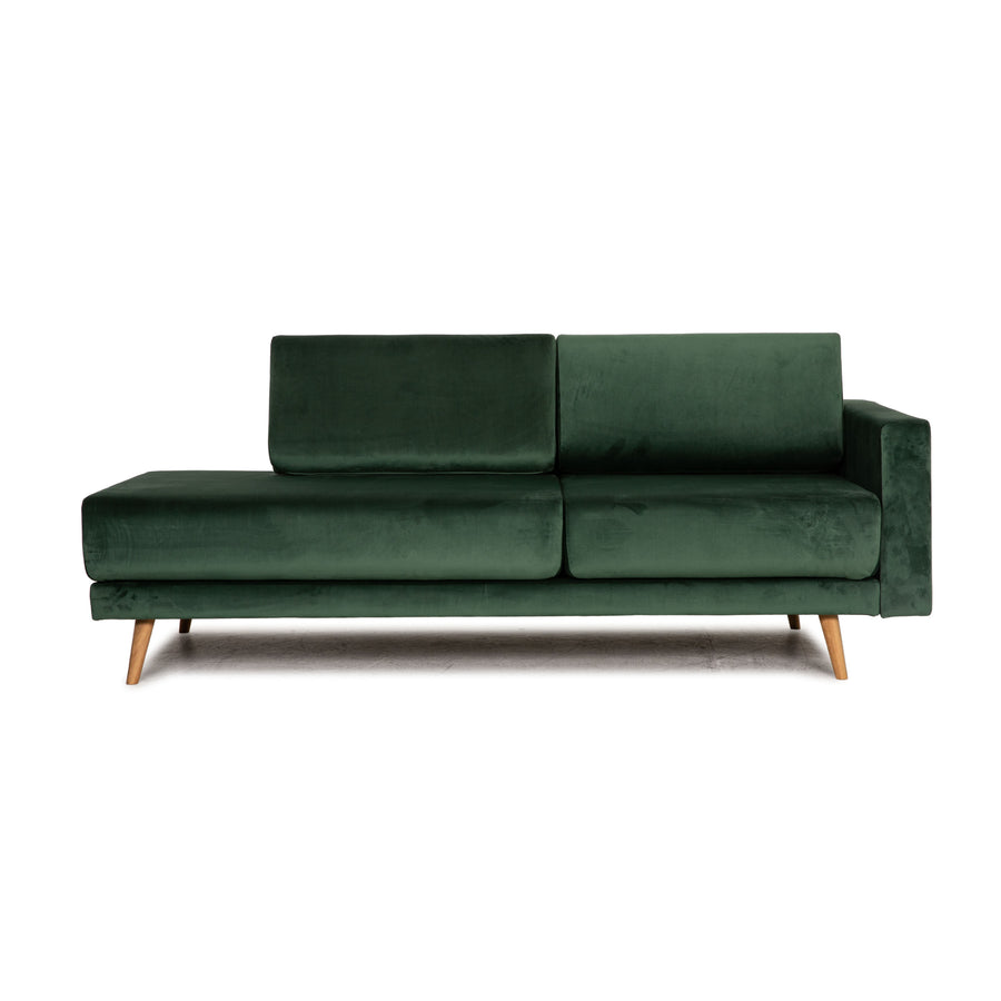 MYCS TYME Fabric Three Seater Green Sofa Couch