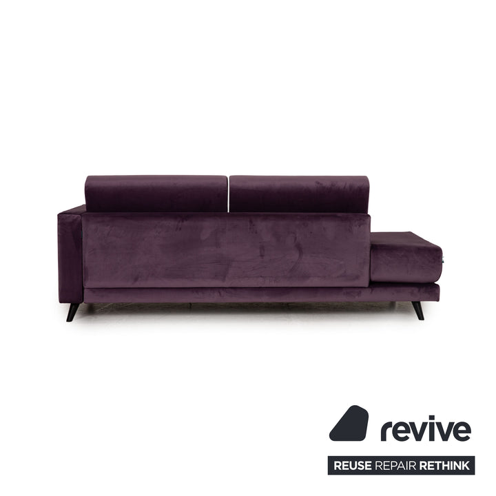 MYCS TYME Fabric Three Seater Violet Sofa Couch
