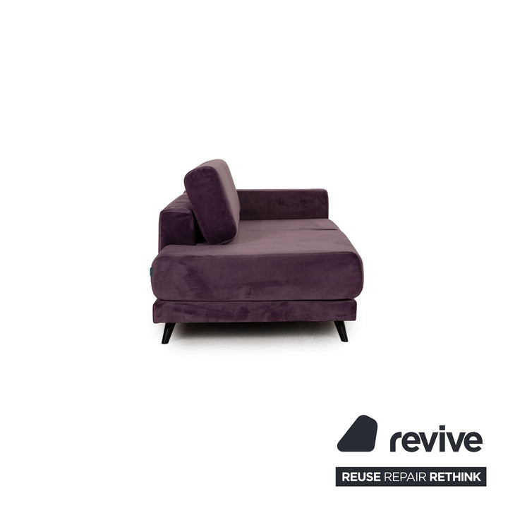 MYCS TYME Fabric Three Seater Violet Sofa Couch