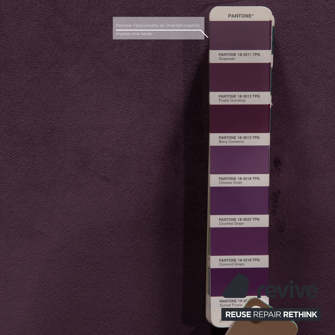 MYCS TYME Fabric Three Seater Violet Sofa Couch