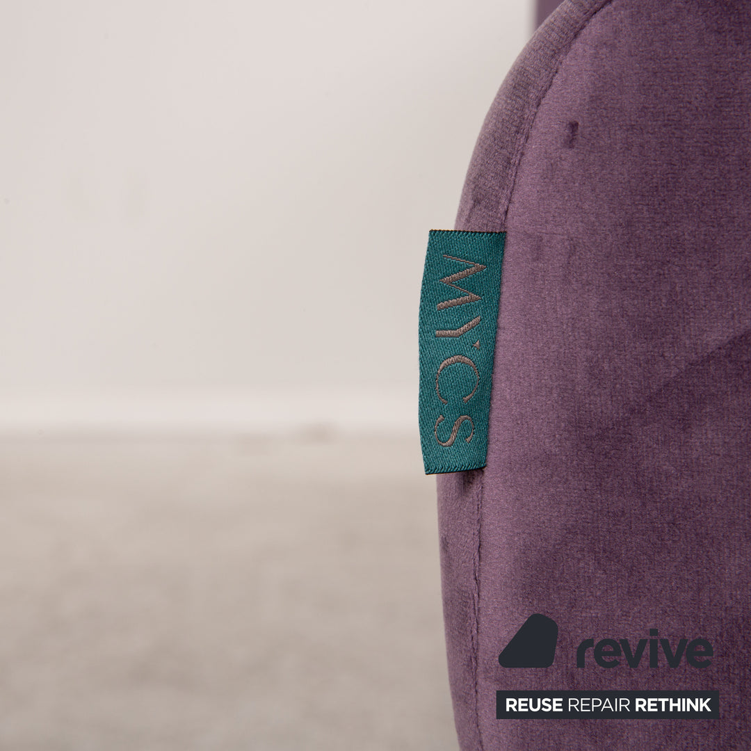 MYCS TYME Fabric Three Seater Violet Sofa Couch