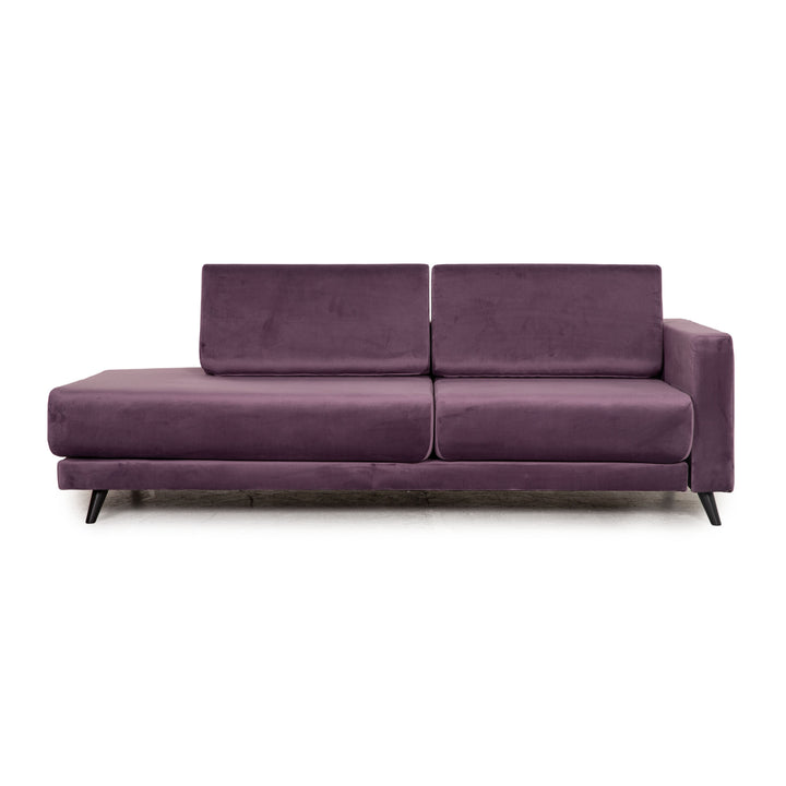 MYCS TYME Fabric Three Seater Violet Sofa Couch