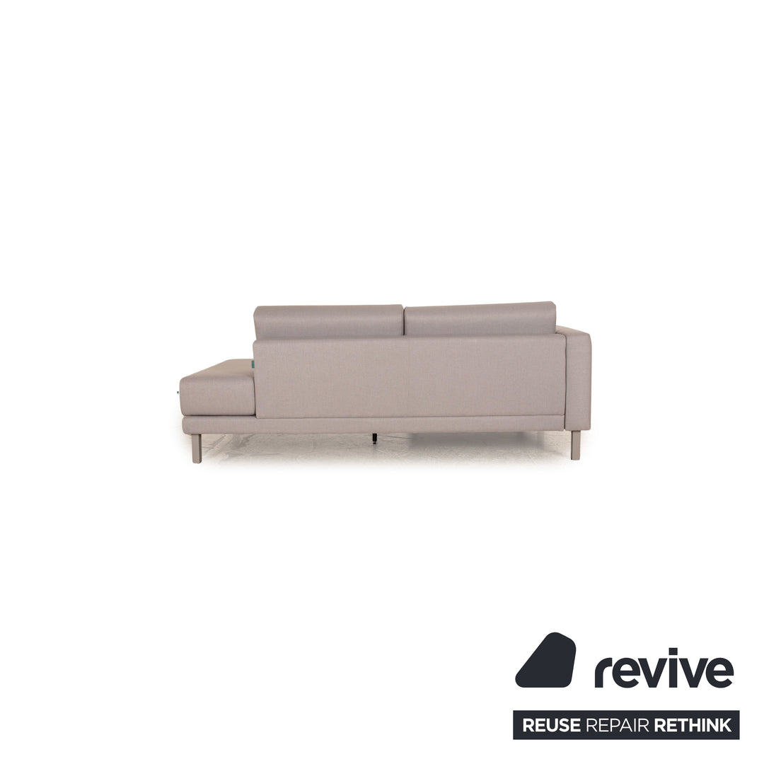 MYCS TYME Fabric Corner Sofa Grey Recamiere Left Sofa Couch