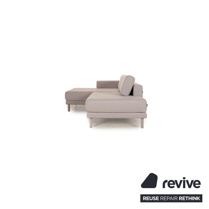 MYCS TYME Fabric Corner Sofa Grey Recamiere Left Sofa Couch