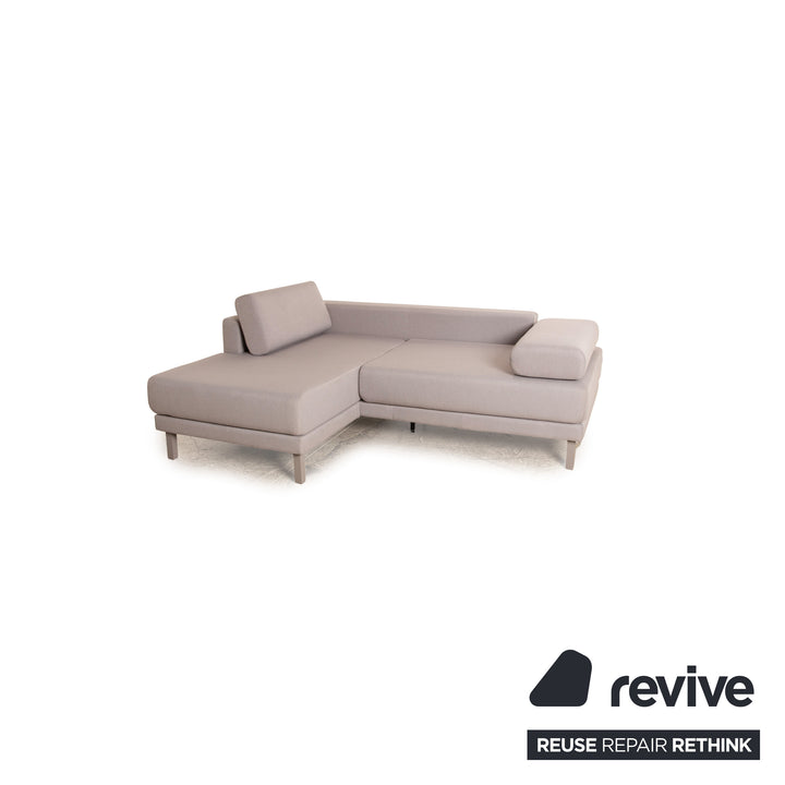 MYCS TYME Fabric Corner Sofa Grey Recamiere Left Sofa Couch