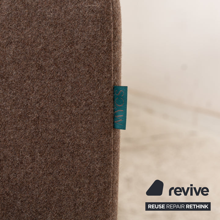 MYCS TYME Canapé d'angle en tissu Récamière gauche Canapé marron