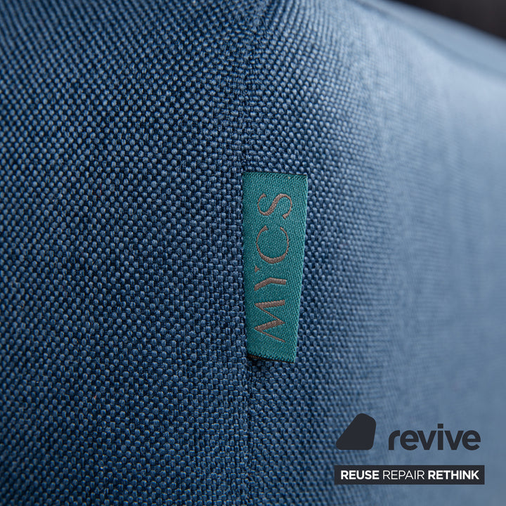 MYCS TYME Fabric Wood Corner Sofa Blue Sofa Couch