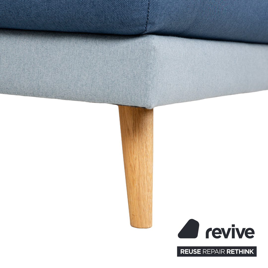 MYCS TYME Stoff Holz Ecksofa Blau Sofa Couch