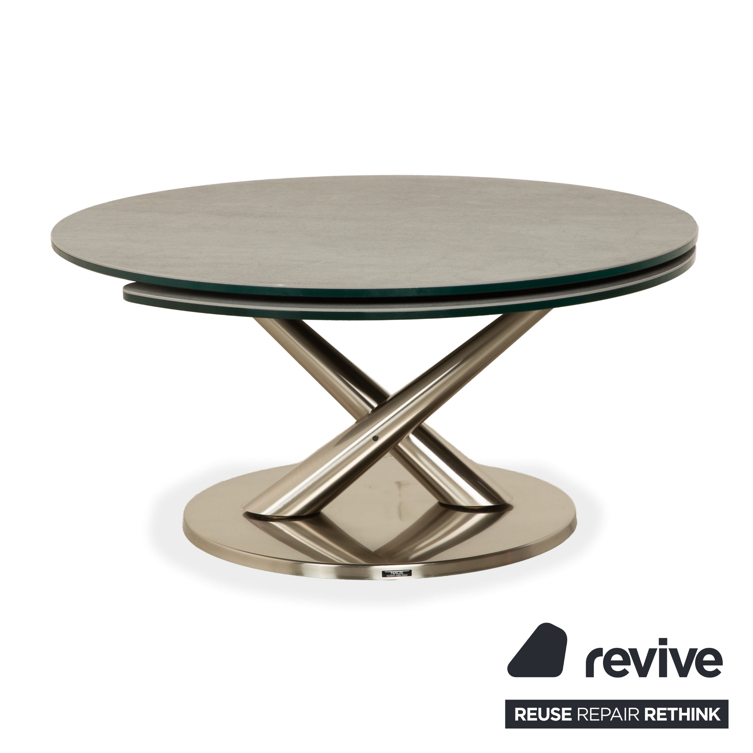 Naos Abra Metall Couchtisch Silber manuelle Funktion