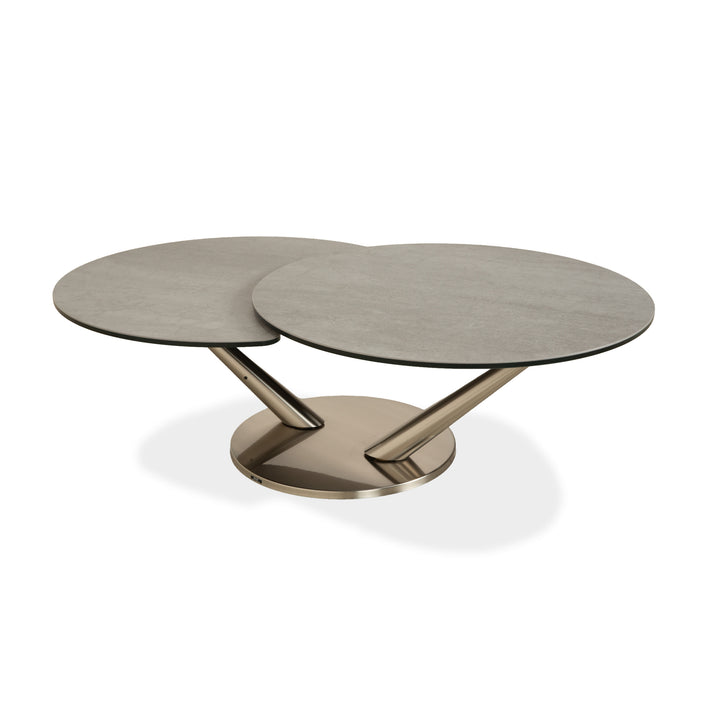 Naos Abra Metall Couchtisch Silber manuelle Funktion