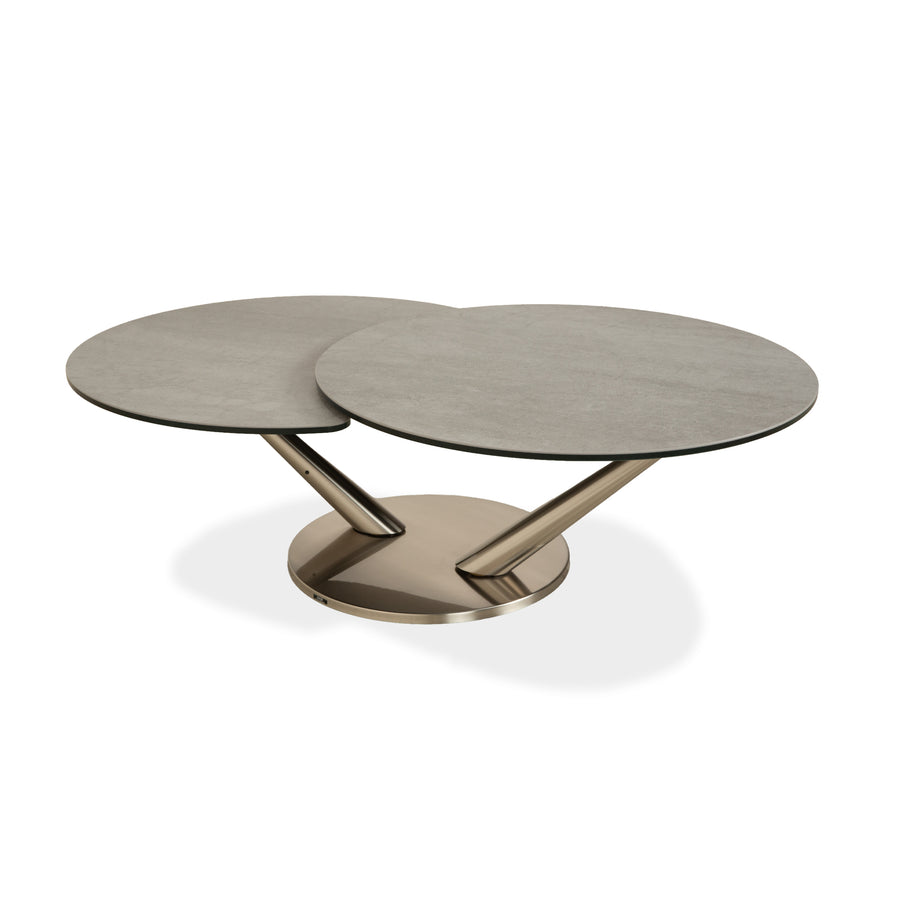 Naos Abra Metall Couchtisch Silber manuelle Funktion