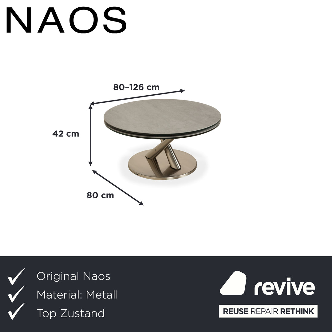 Naos Abra Metall Couchtisch Silber manuelle Funktion