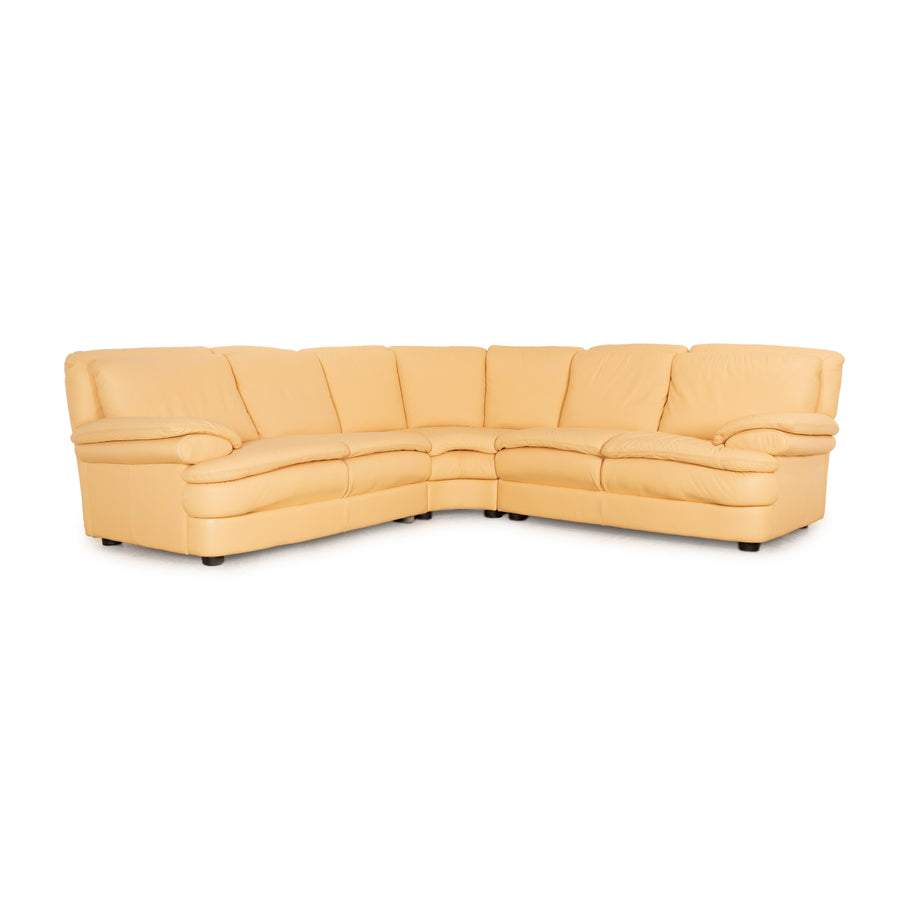 Natuzzi 1202 Leather Corner Sofa Cream Sofa Couch