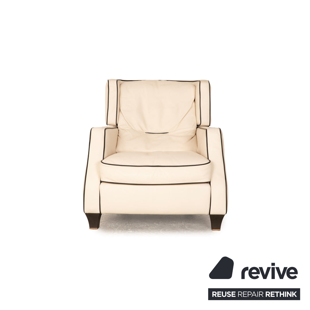 Natuzzi Amadeus Leather Armchair Cream