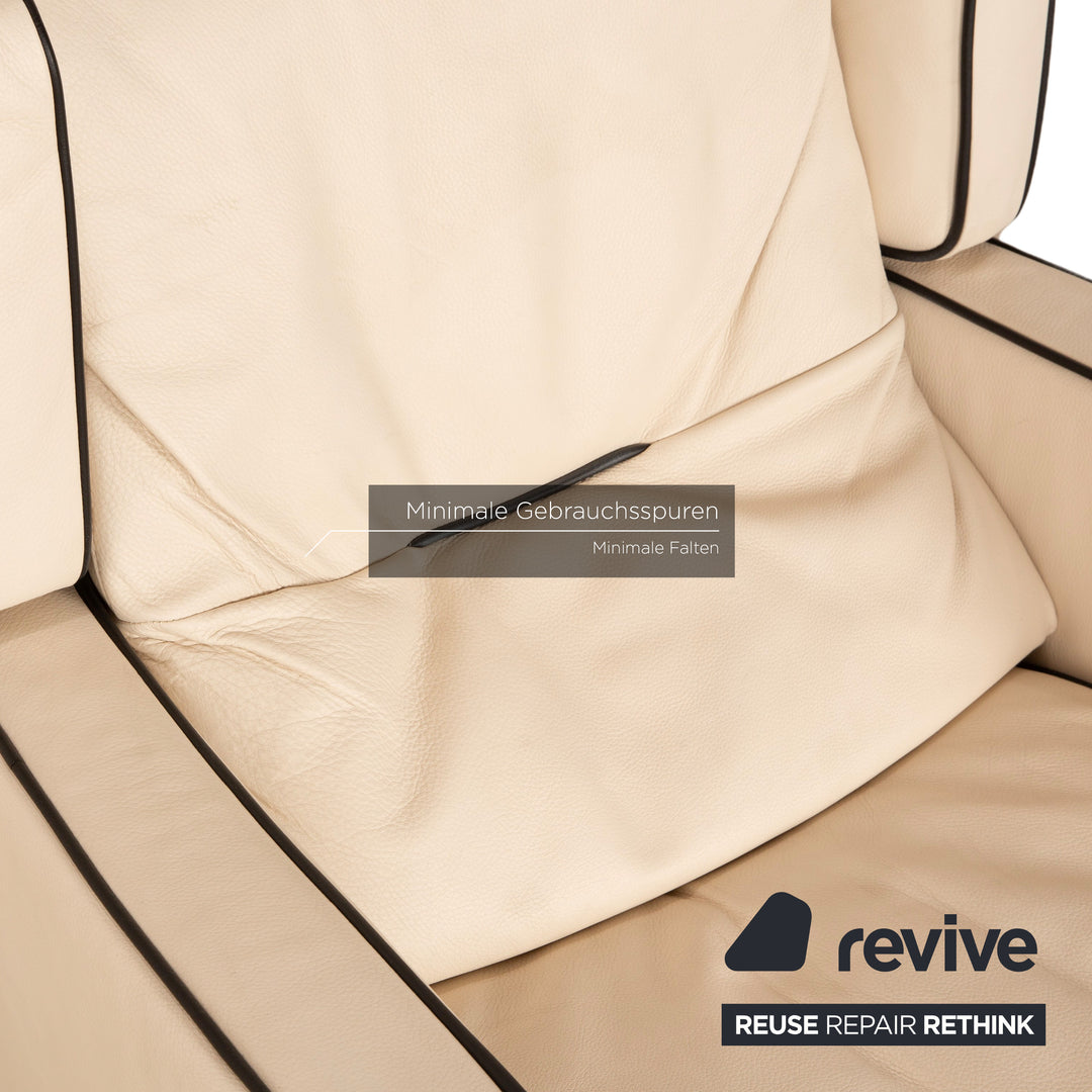 Natuzzi Amadeus Leather Armchair Cream