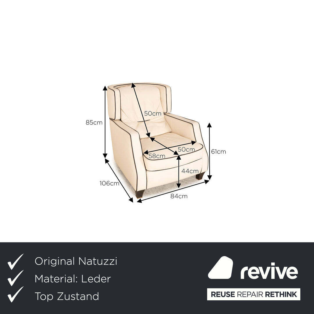 Natuzzi Amadeus Leder Sessel Creme