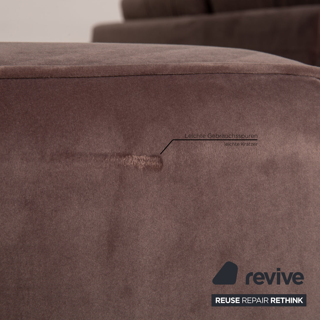 Natuzzi Audacia Fabric Sofa Brown Three Seater Couch