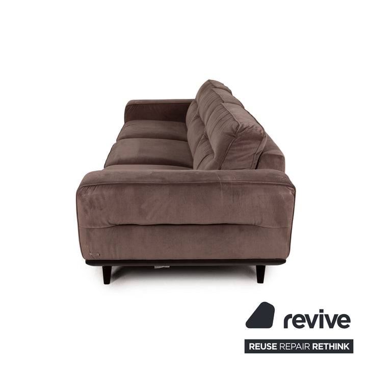 Natuzzi Audacia Fabric Sofa Brown Three Seater Couch