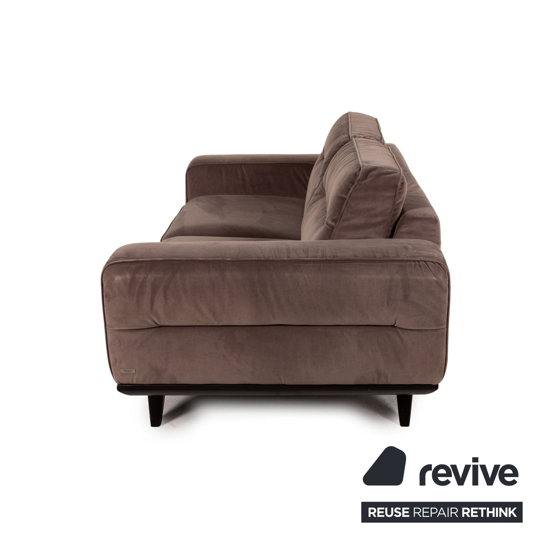Natuzzi Audacia Fabric Sofa Brown Three Seater Couch