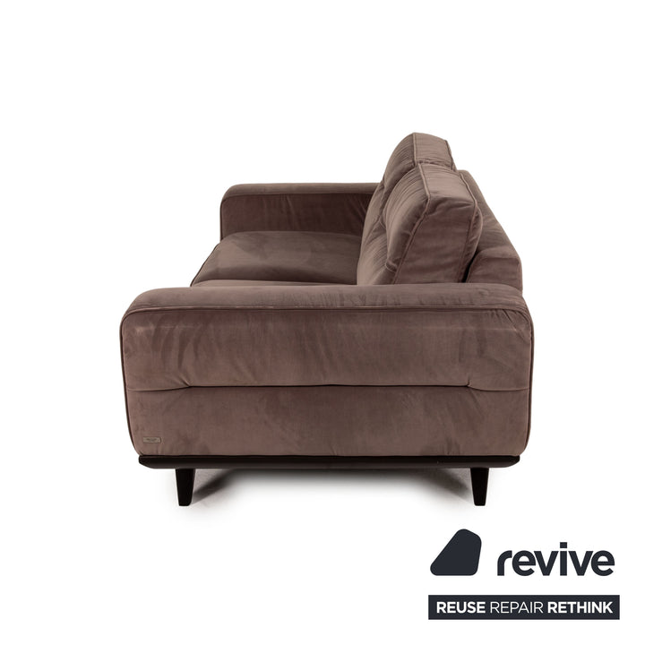 Natuzzi Audacia Fabric Sofa Brown Three Seater Couch