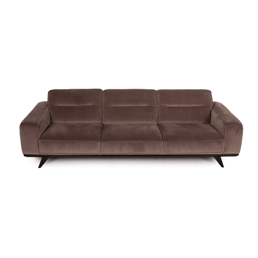Natuzzi Audacia Fabric Sofa Brown Three Seater Couch