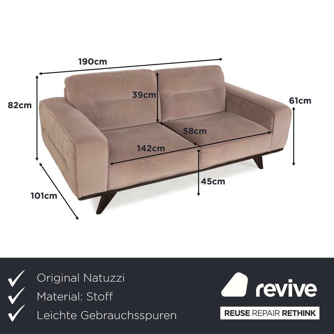 Natuzzi Audacia Fabric Sofa Brown Two Seater Couch