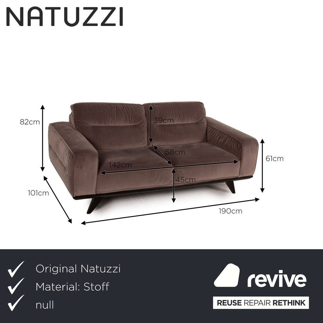 Natuzzi Audacia Stoff Sofa Garnitur Braun 1xDreisitzer 1xZweisitzer Couch