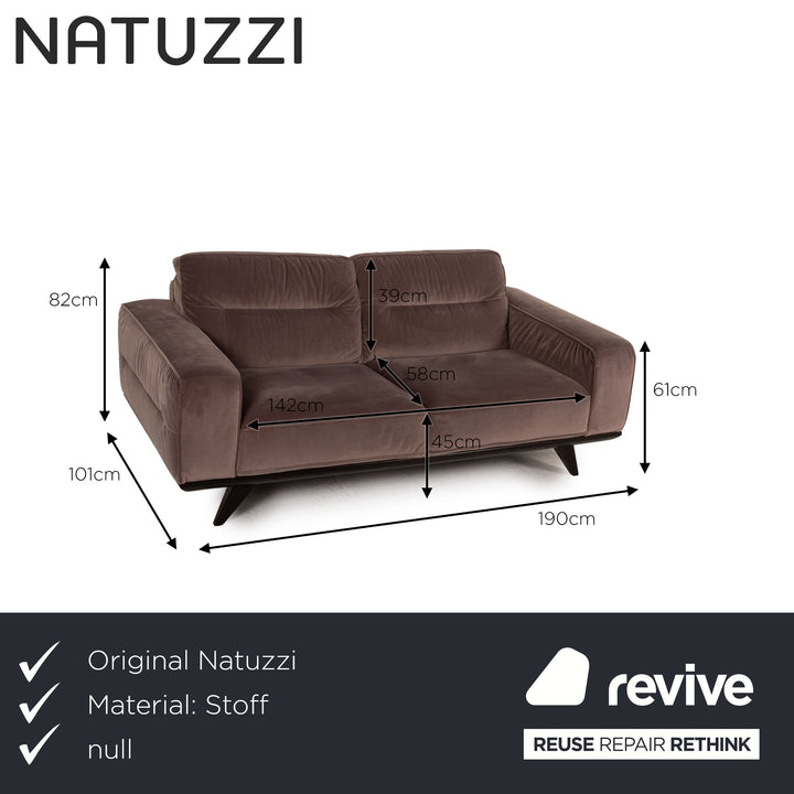 Natuzzi Audacia Stoff Sofa Garnitur Braun 1xDreisitzer 1xZweisitzer Couch