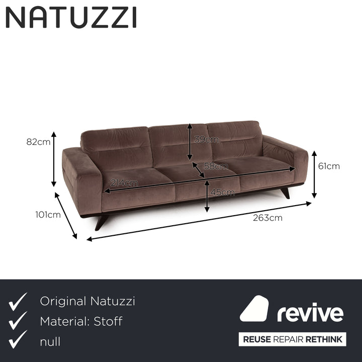 Natuzzi Audacia Stoff Sofa Garnitur Braun 1xDreisitzer 1xZweisitzer Couch
