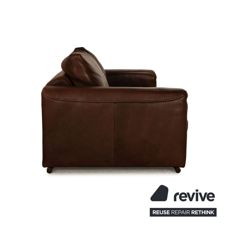 Natuzzi Collezione Leder Dreisitzer Braun Sofa Couch