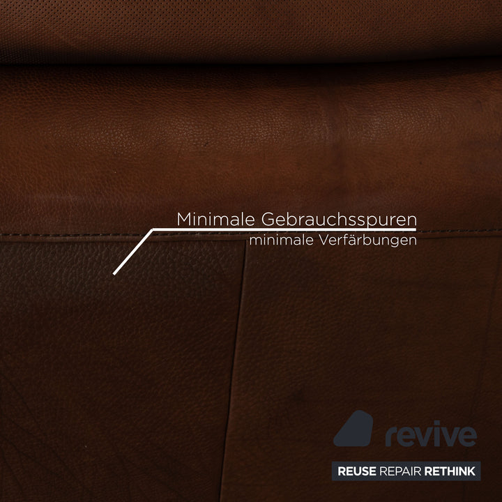 Natuzzi Collezione Leder Dreisitzer Braun Sofa Couch