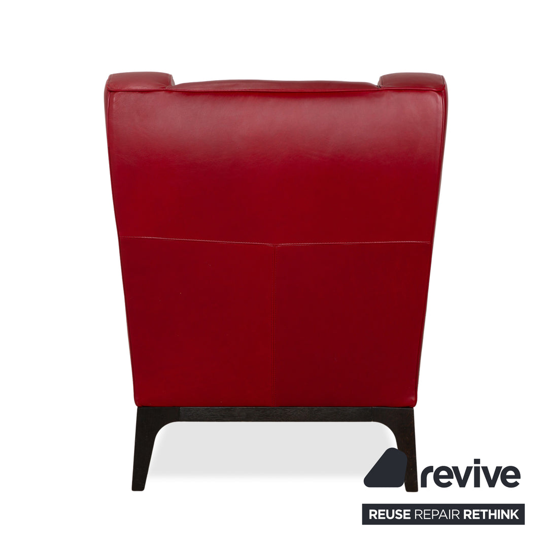 Natuzzi Crystal Leder Sessel Rot Kirschrot