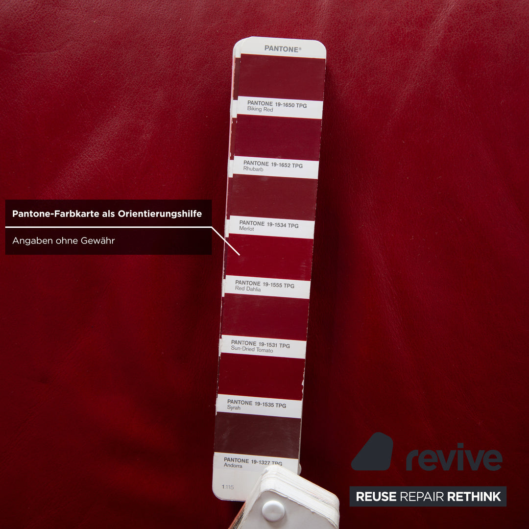 Natuzzi Crystal Leder Sessel Rot Kirschrot