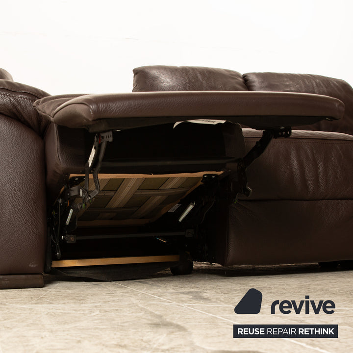 Natuzzi Editions A319 Leder Dreisitzer Braun manuelle Funktion Relaxfunktion Sofa Couch